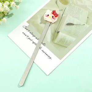 Sanrio Hello Kitty Bookmark Charm Silver Tone Metal Goth Emo Scene Reading Book